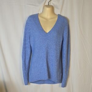 GAP Women's Soft Blue Purple Soft V-Neck Sweater